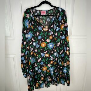 KATE SPADE - Floral long sleeve dress